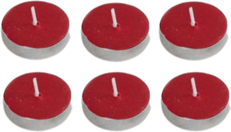 AuraDecor Highly Rose Fragrance Aluminium Cups Tealight Candle Pack of 6 Candle  (Red, Pack of 6)