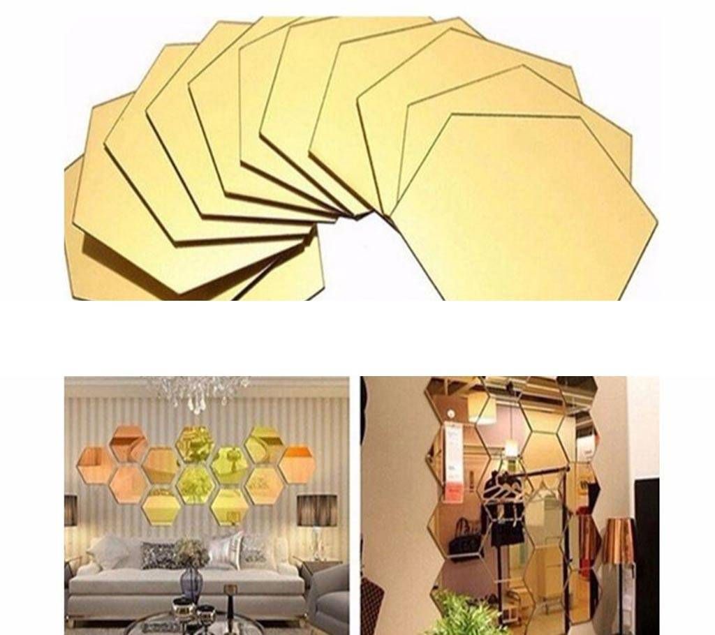 3D Mirror Hexagon Vinyl Removable Wall Sticker Decal For Home Decor-18x16cm-1Pcs