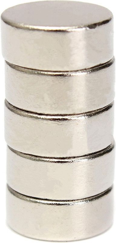ART IFACT 5 Pieces of 25mm x 12mm Neodymium Magnets - Disc / Cylindrical magnets - Rare Earth NdfeB Fridge Magnet, Multipurpose Office Magnets, Magnetic Paper Holder Pack of 5  (Silver)
