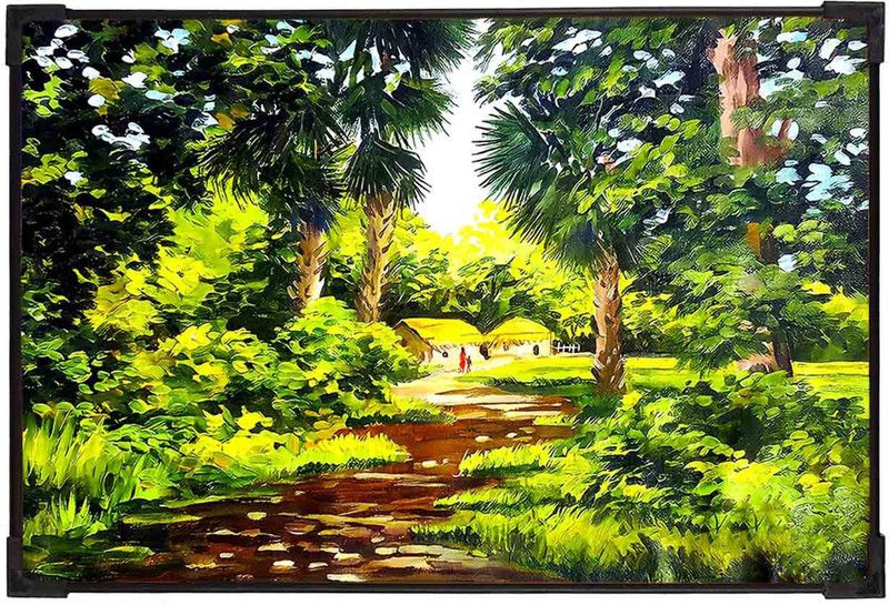 FURNATO | Nature Scenery Painting & Posters with UV Coated MDF Frame | Home Decor Digital Reprint 18 inch x 12 inch Painting  (With Frame)