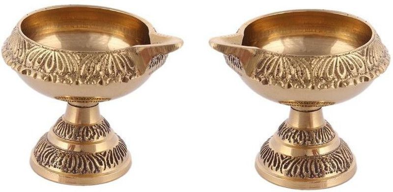 SH RETAIL Brass (Pack of 4) Table Diya Set  (Height: 6 inch)