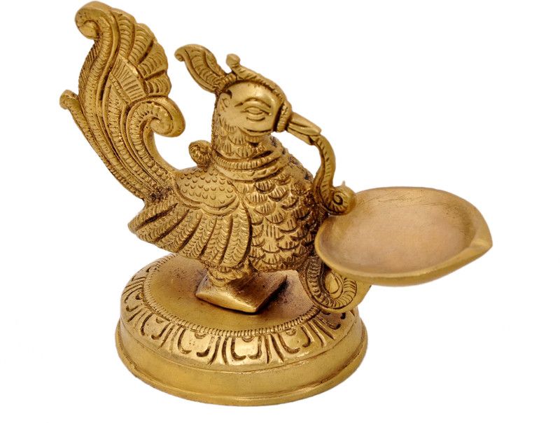 Aesthetic Decors Brass Table Diya  (Height: 4 inch)