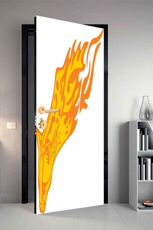 QTH 213 cm Line Art Dor-1620 Design Door Sticker Self Adhesive Sticker  (Pack of 1)