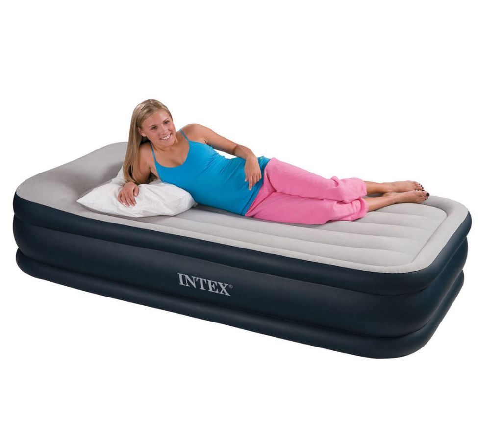 INTEX Inflatable Built In Pump Deluxe Air Bed