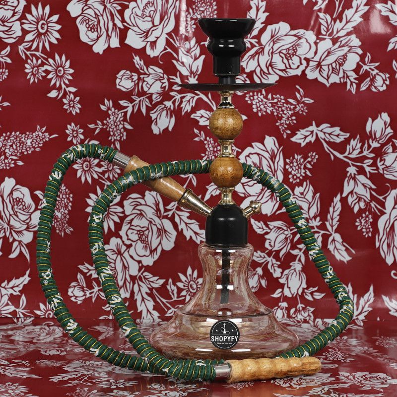 Premium Style Hookah For Home Decor 12 inch Glass, Ceramic Hookah  (Gold)