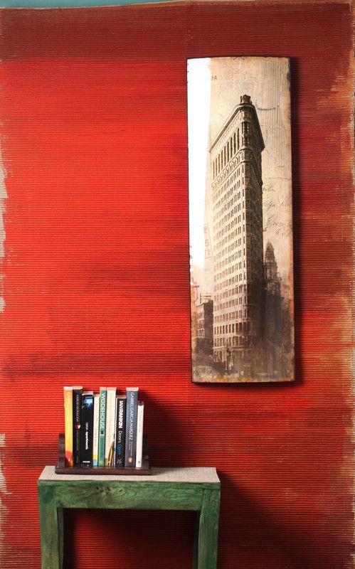 Artista Fuller Building Deco Painting Canvas 34.5 inch x 11 inch Painting  (With Frame)