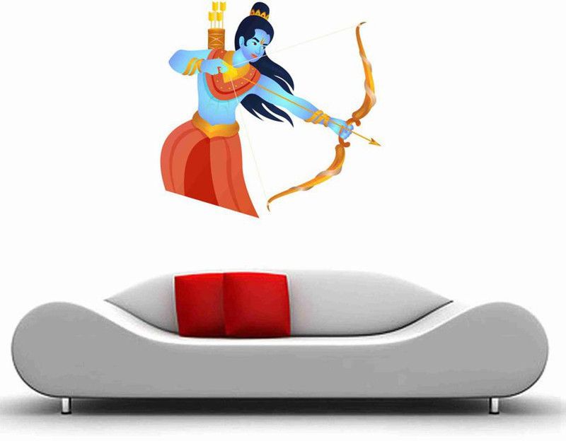 Decor hubb 56 cm Lord Krishna wall sticker 56 CM x 56 CM Self Adhesive Sticker  (Pack of 1)
