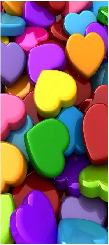 Decoration Designs 60 cm Fridge Sticker Decorative Refrigerator colorful heart wallpaper Door Sticker PVC Vinyl Multicolor Design Fridge Wrap Sticker (160 cm x 60 cm or 63 X 24 Inches) (Design Self Adhesive Sticker  (Pack of 1)