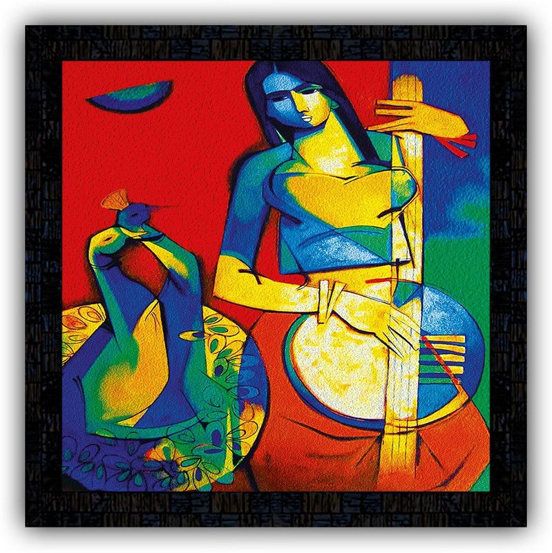 Poster N Frames framed poster of Modern Abstract art-14690 Digital Reprint 14 inch x 14 inch Painting  (With Frame)