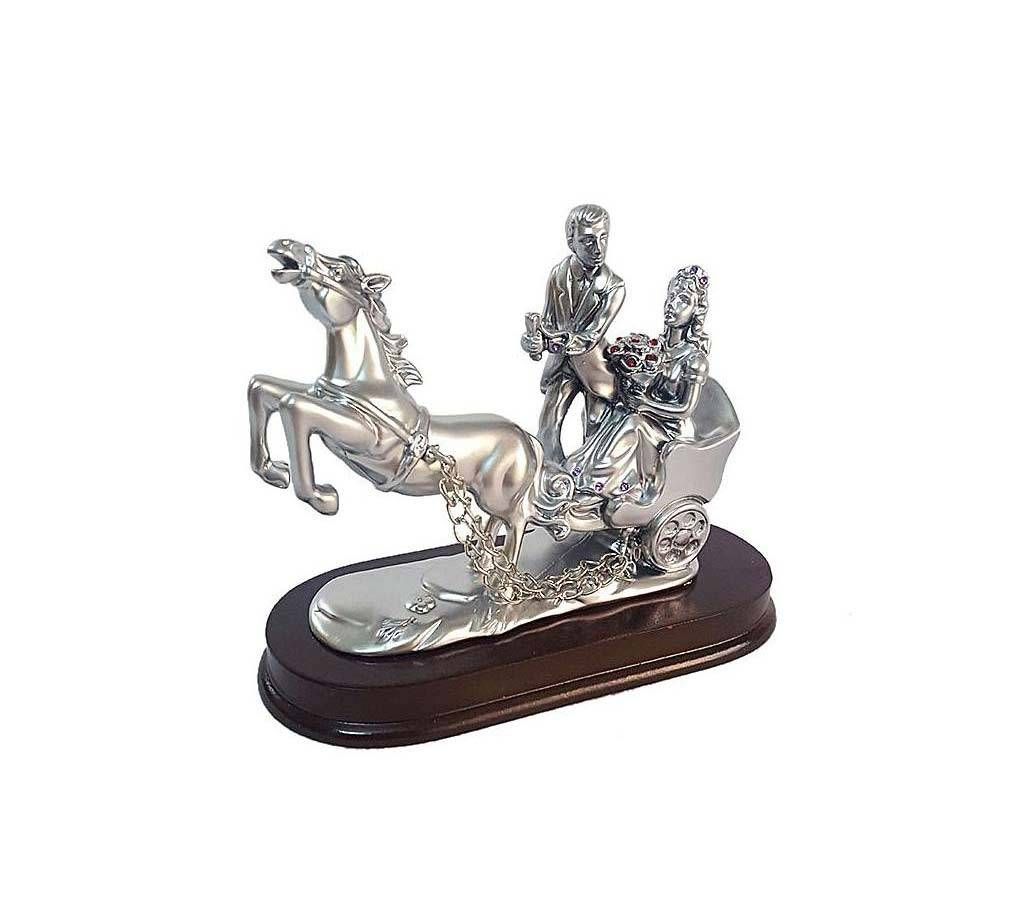 Couple on Chariot Silver Showpiece Gift