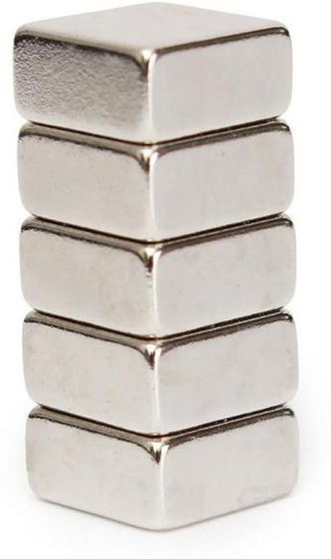 ART IFACT 5 Pieces of 25mm x 25mm x 12.5mm Neodymium Magnets - N52 Square Magnets - Rare Earth NdfeB Magnets - For DIY, School Project or Commercial Usage Fridge Magnet, Multipurpose Office Magnets, Magnetic Paper Holder Pack of 5  (Silver)