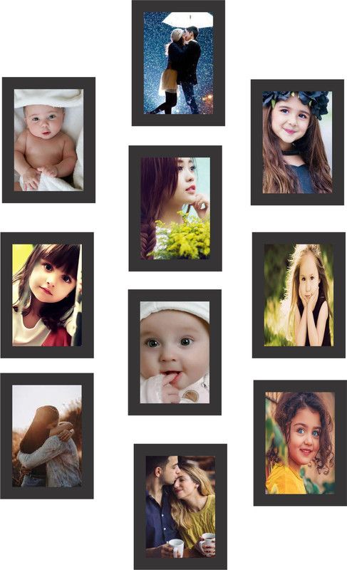Raamed Wood Personalized, Customized Gift Best Friends Reel Photo Collage gift for Friends, BFF with Frame, Birthday Gift,Anniversary Gift Wall  (Black, 10 Photo(s), 12.5*17.5=10)