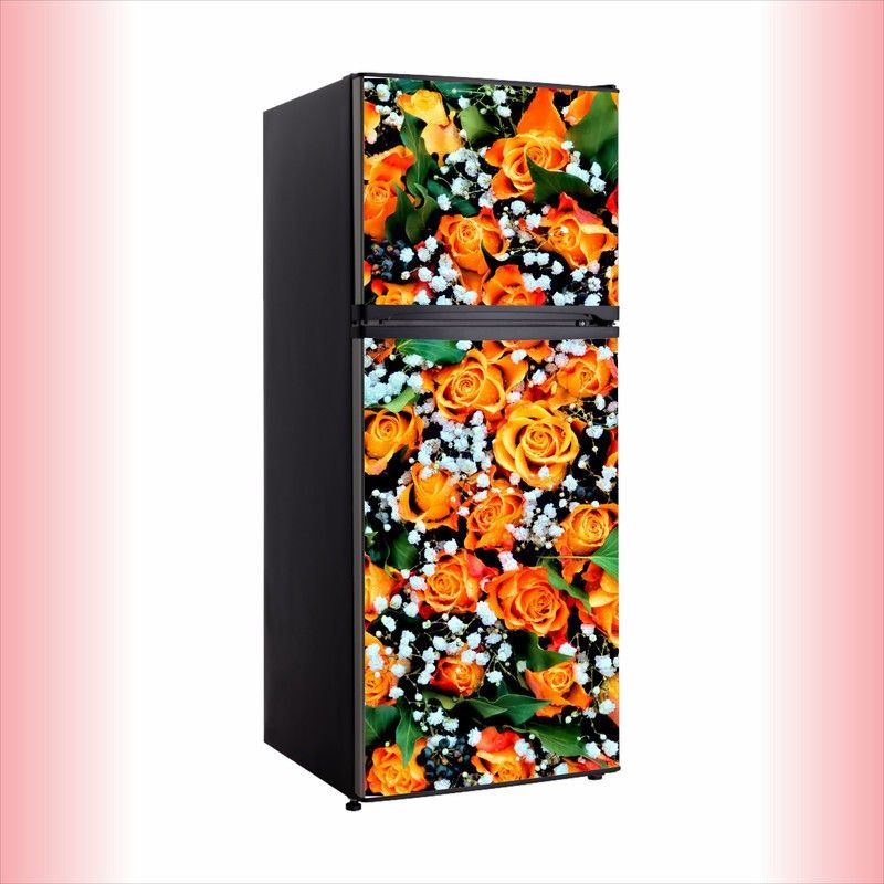 Advait Designs 60 cm Advait Designs fridge sticker decorative refrigerator door wallpaper poster multicolor flowers self adhesive vinyl fridge wrap decorative wall sticker (PVC vinyl multicolor) Size 60x160 cm Self Adhesive Sticker  (Pack of 1)