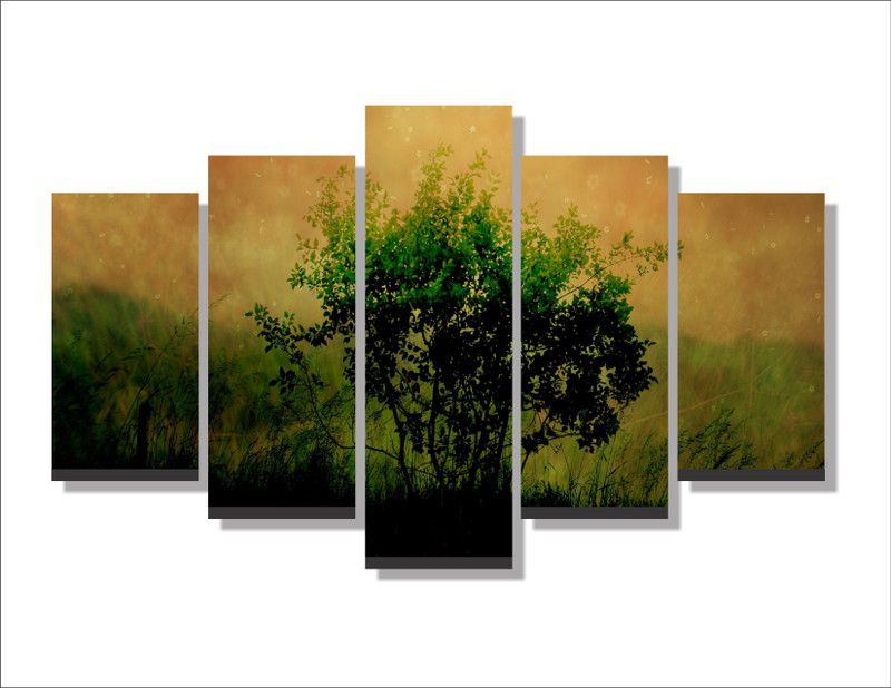 DecorStudio decorative nature tree 5 Pieces Canvas Wall Painting For Home Canvas 30 inch x 24 inch Painting  (With Frame, Pack of 5)