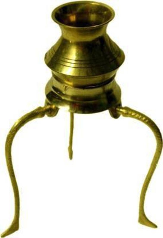 SBBCO Brass Lota for Puja Tripai Lota for Jalabhishek of Shivling Decorative Showpiece - 12 cm  (Brass, Gold)