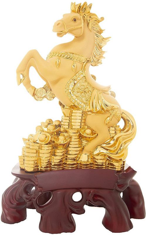 AVIGHNA Decorative Showpiece - 19 cm  (Ceramic, Gold)