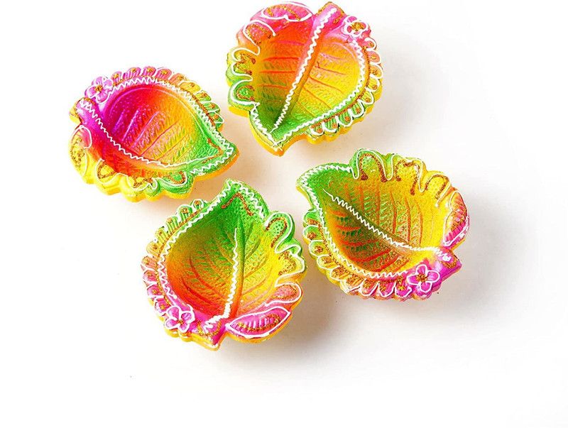 Tailos Diwali Gifts Festival Decoration Indoor Outdoor Diya Dipak Deepak Pack of 8  (Multicolor)