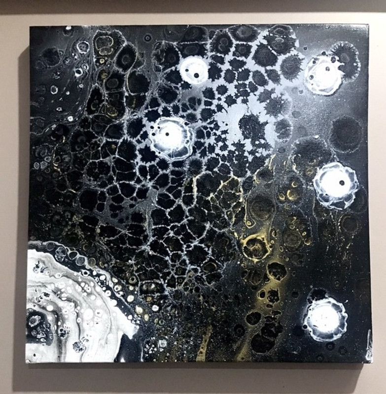 Yugen art Acrylic 15 inch x 15 inch Painting  (With Frame)