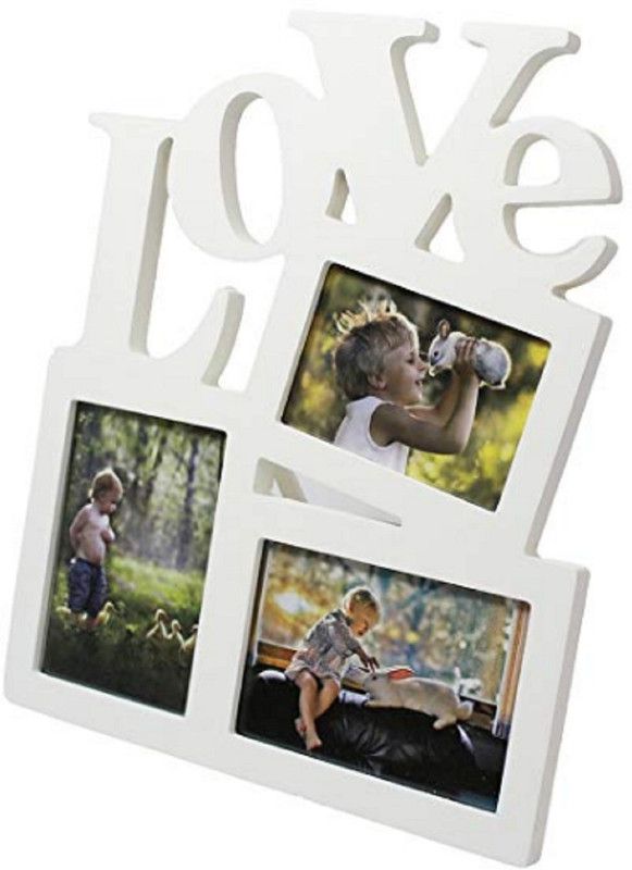 PRIMEMART Wood Personalized, Customized Gift Best Friends Reel Photo Collage gift for Friends, BFF with Frame, Birthday Gift,Anniversary Gift Table  (White, 3 Photo(s), 15X10)