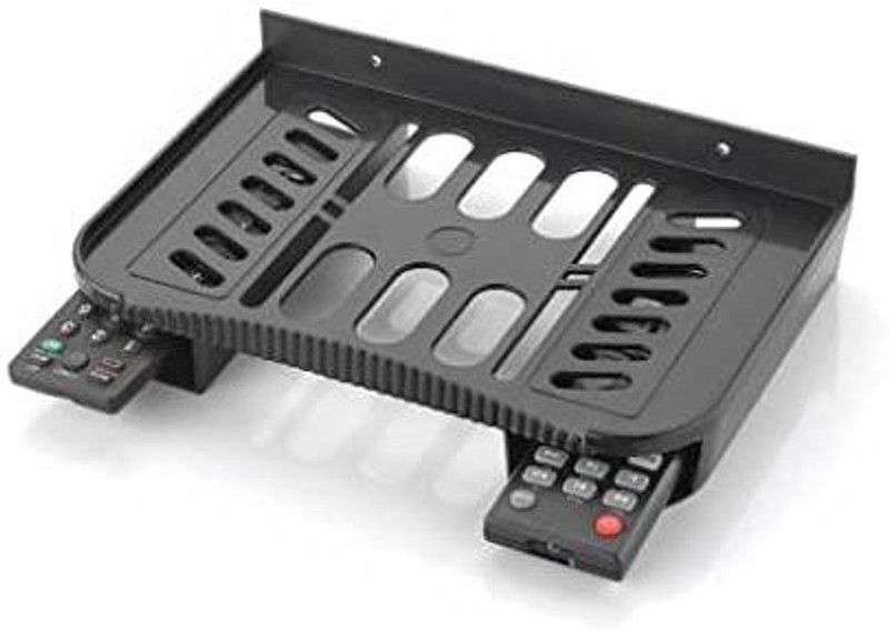 Five An Wall Mount Router Stand Set top Box Stand Setup Box Shelves Remote Holder Plastic Wall Shelf  (Number of Shelves - 1, Black)