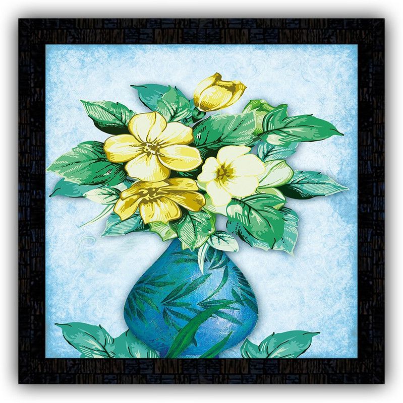 Poster N Frames framed poster of Flower floral-m-55 Digital Reprint 14 inch x 14 inch Painting  (With Frame)