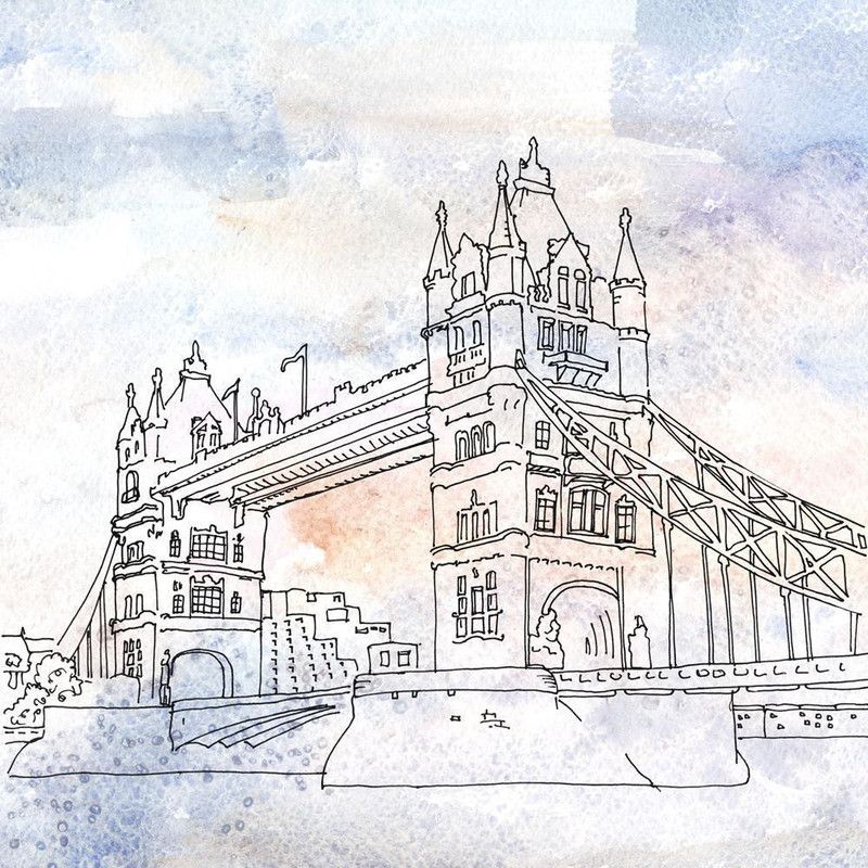 Pitaara Box Tower Bridge Crosses The River Thames London Framed Wall Art Painting Print Canvas 14 inch x 14 inch Painting  (With Frame)