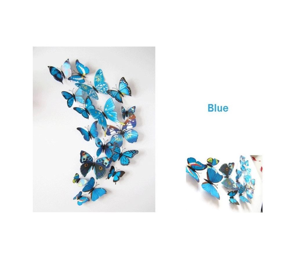 12pcs/lot 3D DIY Butterfly Wall Stickers