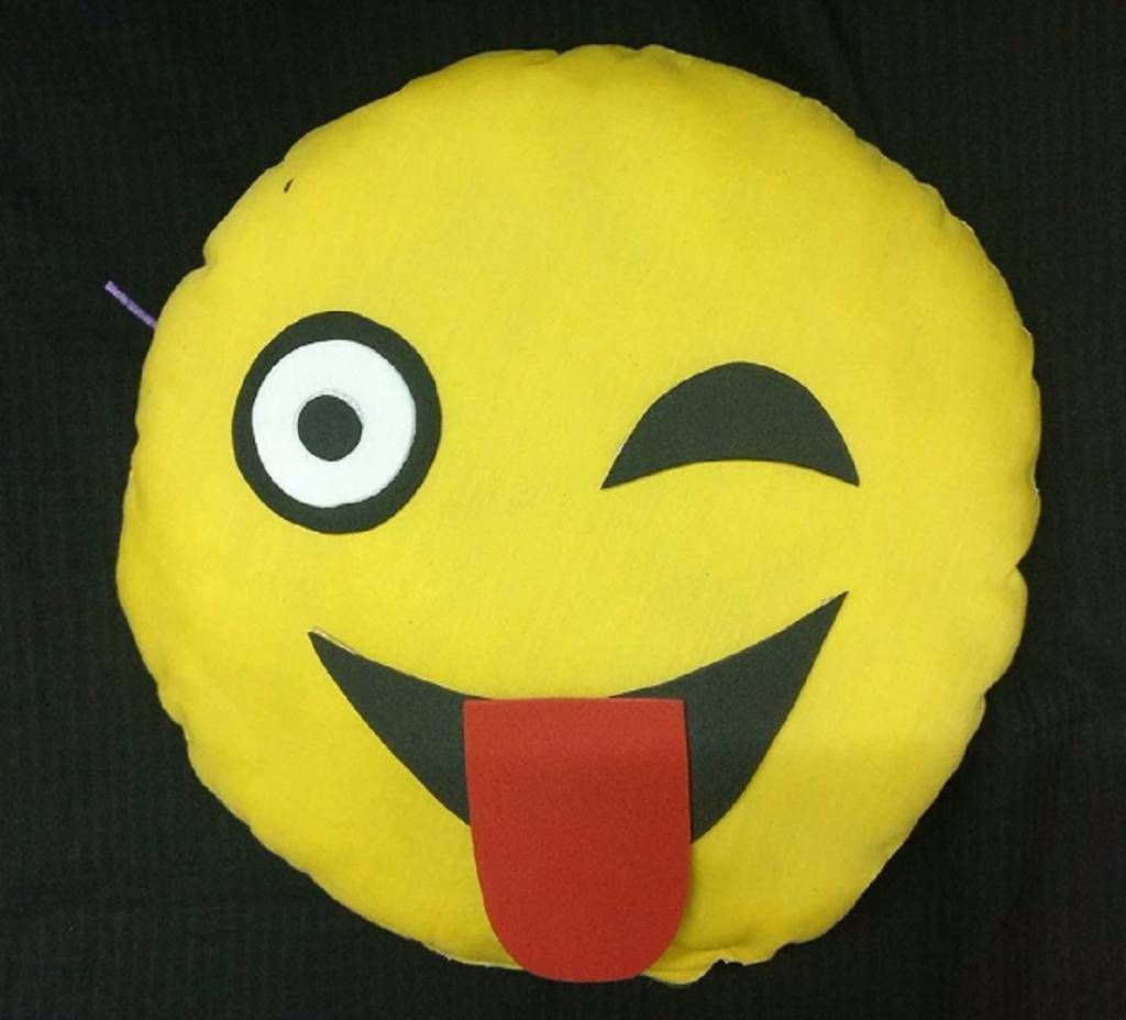 Tongue emoji Cotton Pillow