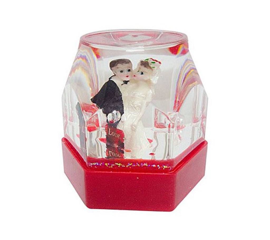 Cute Wedding Couple Showpiece - Glass Gift
