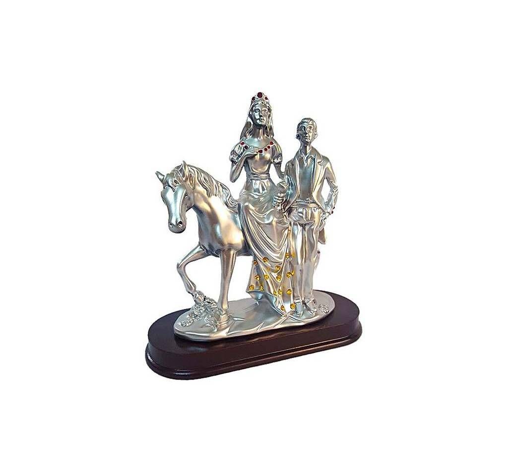 Couple on Horseback Silver Showpiece Gift
