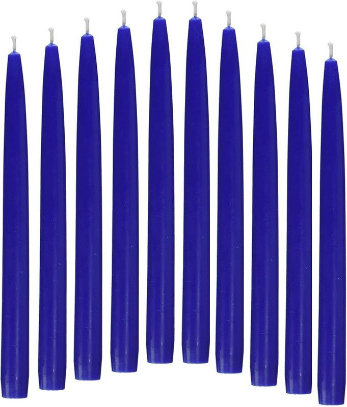 CHIKLIT ENTERPRISE Premium Blue Taper Candle 8 Inch 19 mm, Household Candle (Pack of 10 Pcs) Candle  (Blue, Pack of 10)