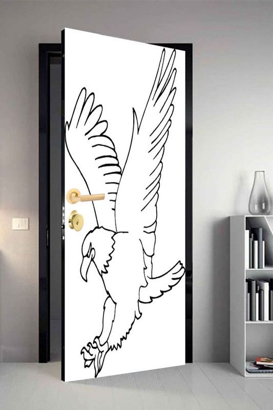 qth 213 cm Line Art Dor-1186 Design Door Sticker Self Adhesive Sticker  (Pack of 1)