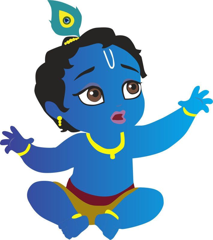 MADHUBAN DECOR 55 cm Baby kanha wall sticker for room décor(55x62cm) Self Adhesive Sticker  (Pack of 1)