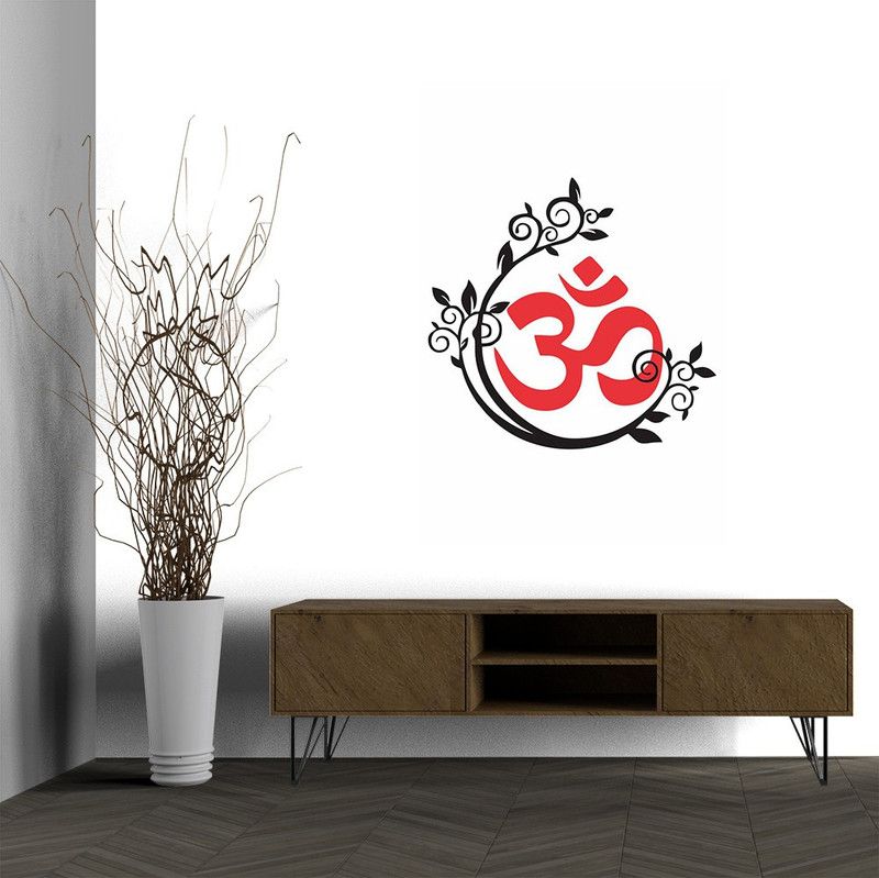 BRITISH TERMINAL 60.96 cm Om ॐ Self Adhesive Decorative Wall Sticker || (60cm X 90cm) btcut5394-3 Self Adhesive Sticker  (Pack of 1)