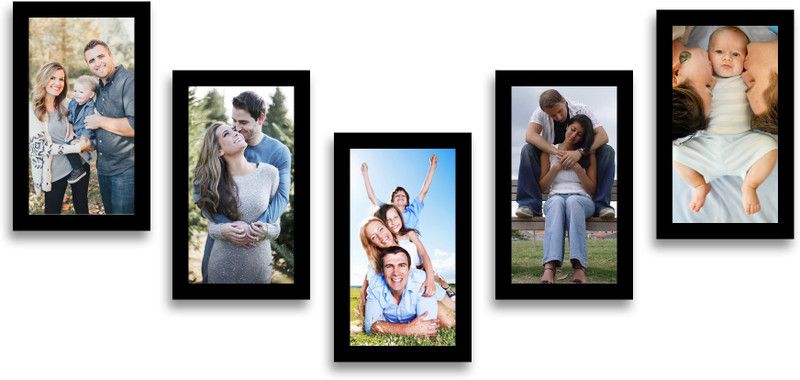 SWADESI STUFF MDF Personalized, Customized Gift Best Friends Reel Photo Collage gift for Friends, BFF with Frame, Birthday Gift,Anniversary Gift Wall  (Black, 5 Photo(s), 5 frame : 6x10 inch)