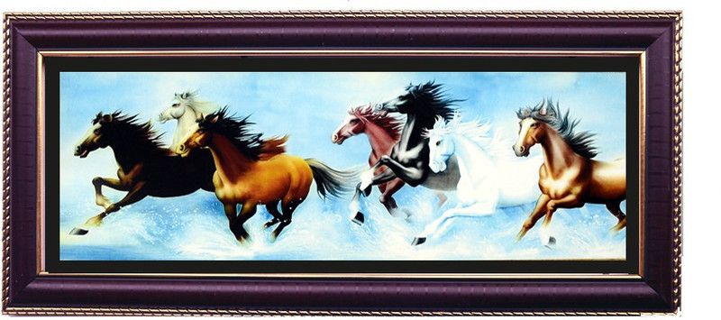 Shree Sai Running Horse Wall Painting Handicraft Gift Canvas 8.05 inch x 0.6 inch Painting  (With Frame)