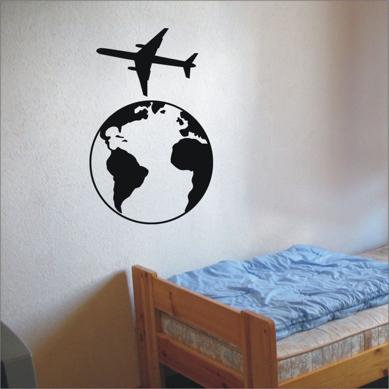Decor Villa 50 cm Decor Villa Aeroplane Wall Decal and Sticker Self Adhesive Sticker  (Pack of 1)
