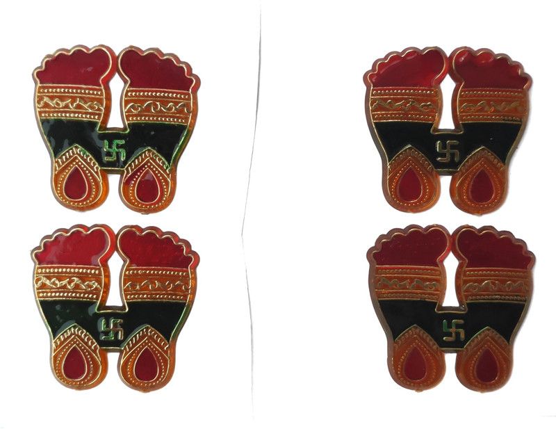 Local Charm Festive Collection 10.16 cm Diwali Decoration Combo/ Laxmi Charan Paduka Stickers/ Sticker (Pack of 4) Self Adhesive Sticker  (Pack of 4)