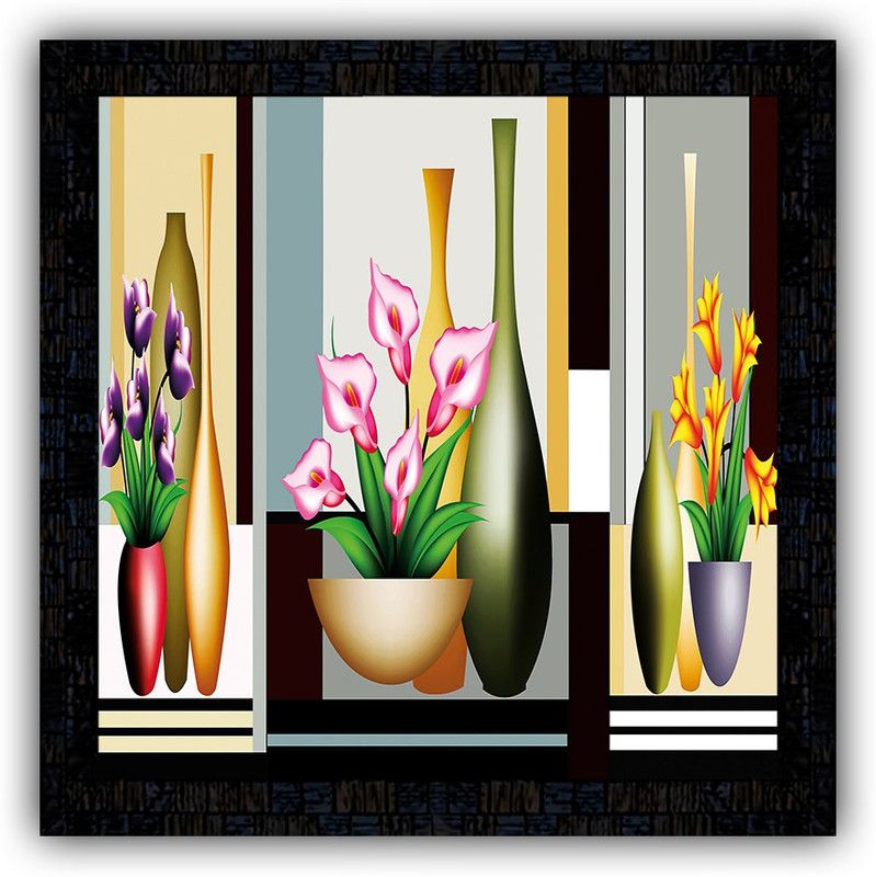 Poster N Frames framed poster of Flower floral-18381 Digital Reprint 14 inch x 14 inch Painting  (With Frame)
