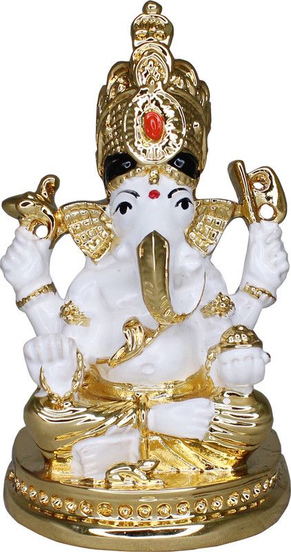 Om ssvmb9 Ganesh Statue For Car Ganesh Idol For Home Décor Ganpati Bappa Murti (5x5x3) Decorative Showpiece - 5 cm  (Polyresin, Multicolor)