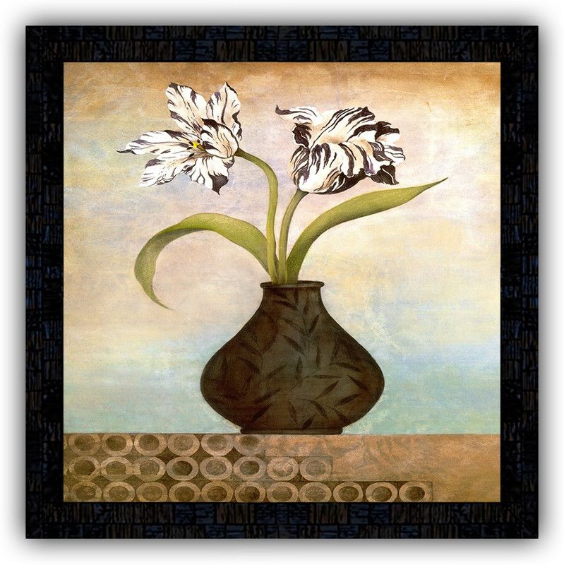 Poster N Frames framed poster of Flower floral-17408 Digital Reprint 14 inch x 14 inch Painting  (With Frame)