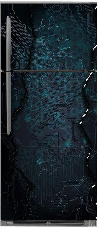 LAKSHIT ENTERPRISES 160 cm abstract decorative full fridge cover wallpaper poster extra large fridge sticker (pvc vinyl covering area 61cm X 160cm ) Self Adhesive Sticker  (Pack of 1)
