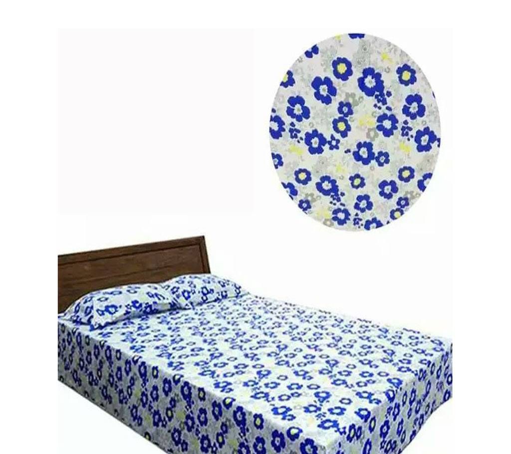 Double Size Cotton Bed Sheet with Matching 2 Pillow Covers - Multicolor bed-70