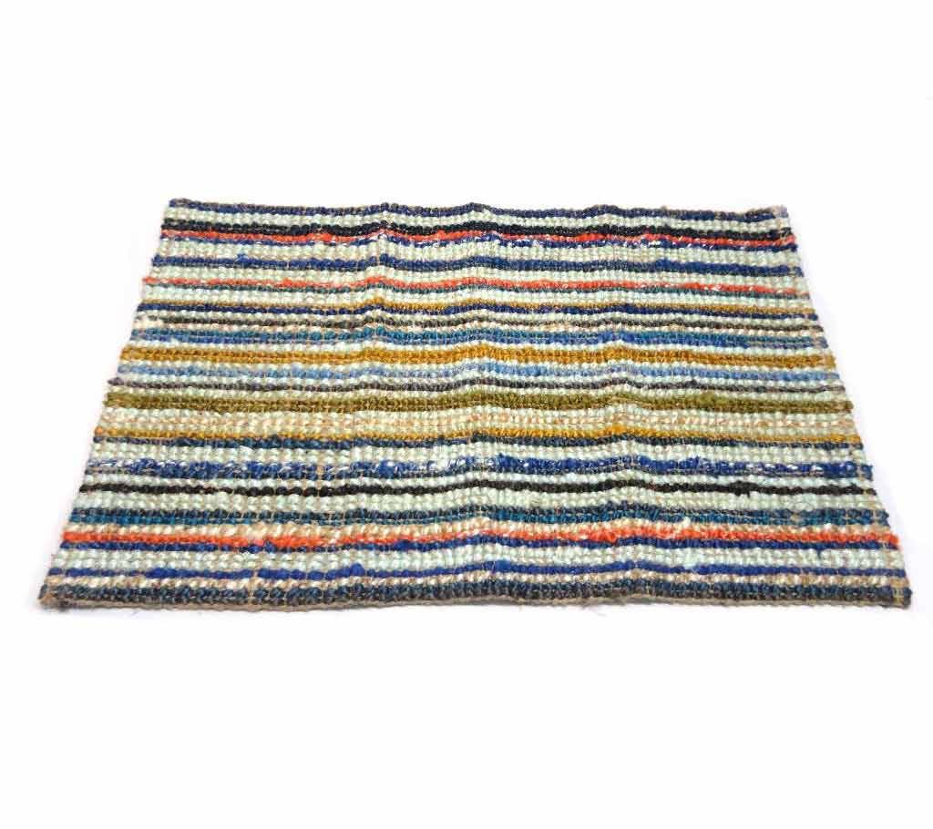 JUTE FLOOR CARPET RUG 90 x 58 cm.