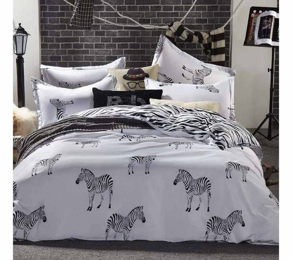 Poly Cotton Fabric Double Size Bed sheet Set - 4 pieces