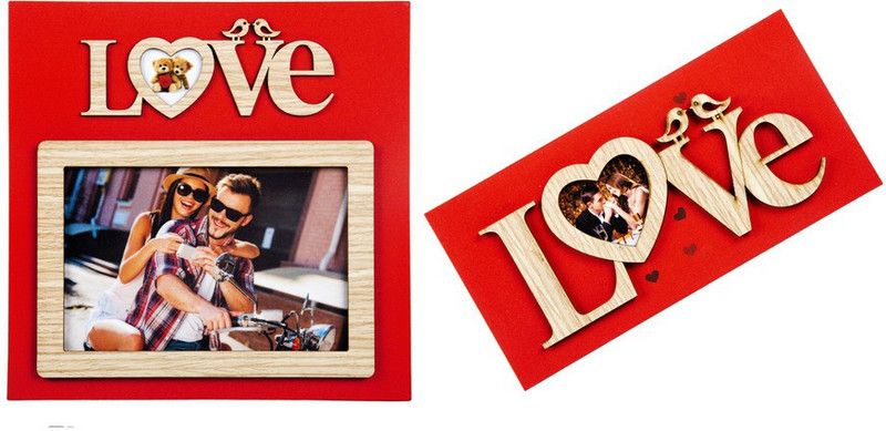 INTERNATIONAL GIFT Wood Personalized, Customized Gift Best Friends Reel Photo Collage gift for Friends, BFF with Frame, Birthday Gift,Anniversary Gift Table  (Red, 1 Photo(s), 14 x 7)