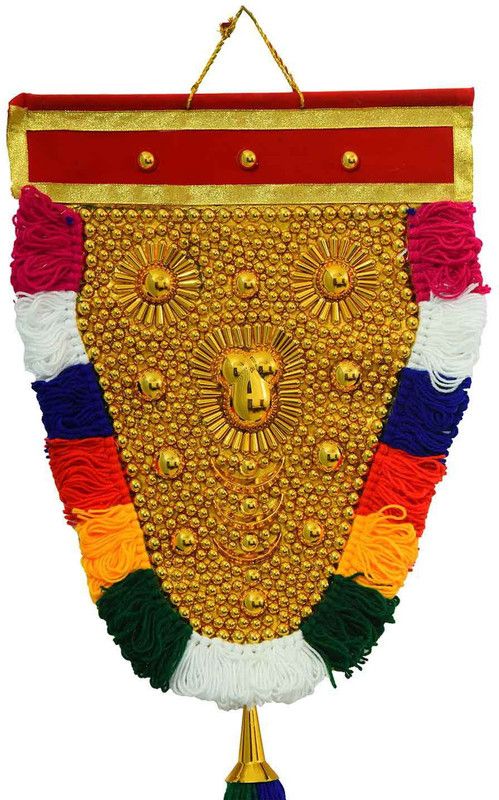 Devaa Wall hanging Nettipattom-Elephant caparison 2 feet Decorative Showpiece - 60 cm  (Plastic, Gold)