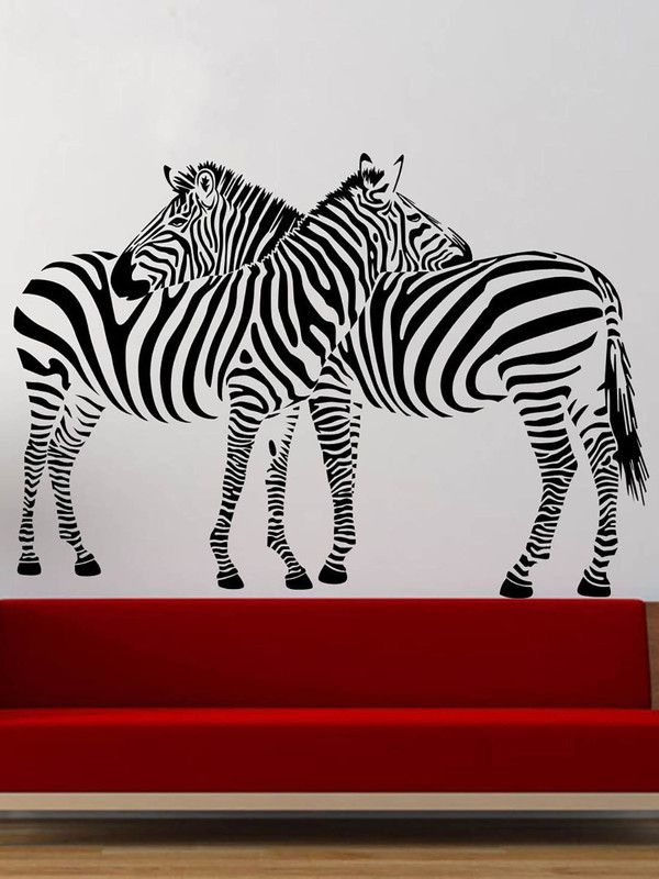 ALLURE 86 cm Love Zebra Self Adhesive Sticker  (Pack of 1)