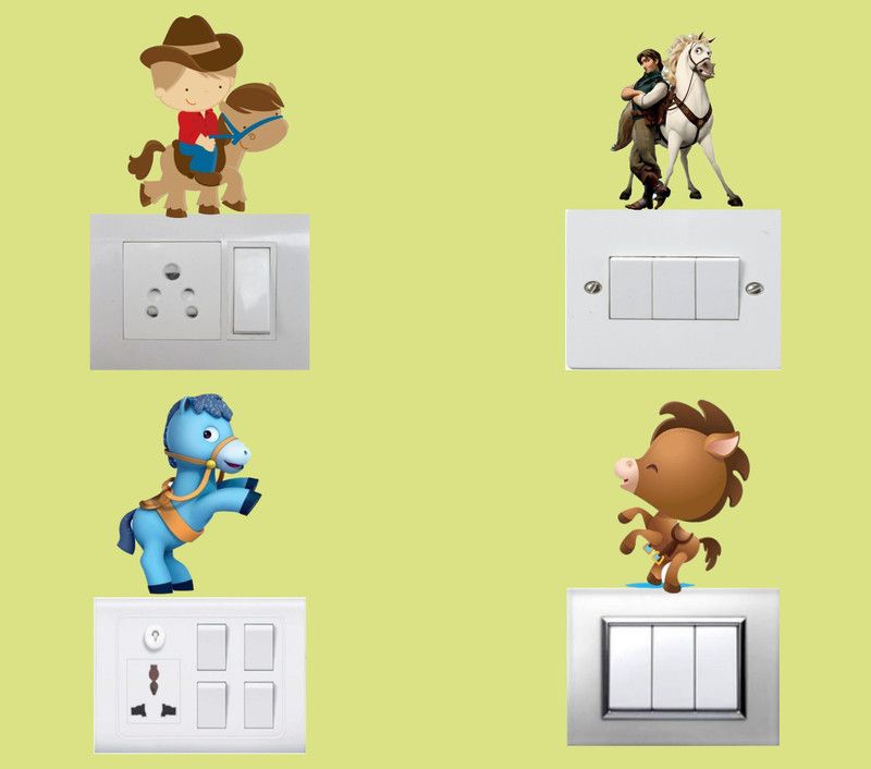 Sticker Hub 12 cm Sheriff Callie's Wild West Switch Sticker Standard PVC Vinyl Size - Height (12Cm X10Cm ) (set of 4) Color - Multicolor Self Adhesive Sticker  (Pack of 1)