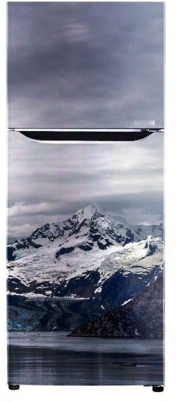 Advait Designs 60 cm Advait Designs snow mountain water fridge wallpaper poster Adhesive Vinyl Sticker Fridge wrap sticker (pvc vinyl covering area 60cm X 160cm) Self Adhesive Sticker  (Pack of 1)